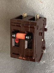 Wadsworth A240NI 40 Amp 2 Pole 2P Type A METAL FOOT Circuit Breaker A240N A240