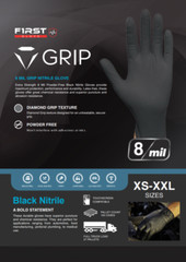 First Glove Volt Orange Nitrile Disposable Gloves 8 Mil Raised Diamond Texture