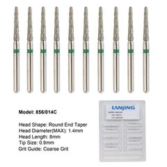 856/014C Dental Diamond Burs Round End Taper Coarse Grit FG For High Speed Burr