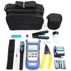 9 In 1 Fiber Optic FTTH Tool Kit with FC-6S Fiber Cleaver & Power Visible Meter