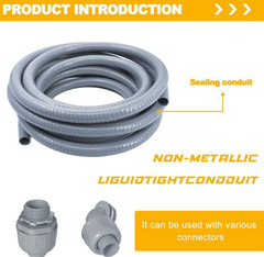 PVC Liquid-Tight Conduit – 2 Inch 25 Foot Flexible PVC Non Metallic Electrica…