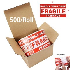 3″x5″ Fragile Handle with Care Thank You Shipping Labels Stickers 500 Per Roll