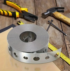 1pc Galvanized Steel Perforated Metal Tape Multi-Slot Pipe Support – NEW