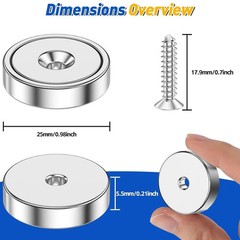 4 Pc or 8 Pc round Base Cup Magnet 100LBS Strong Rare Earth Magnet Heavy Duty
