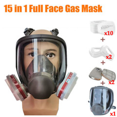 15 in 1 Full Face Gas Mask Respirator Safety Painting Spraying Facepiece 6800