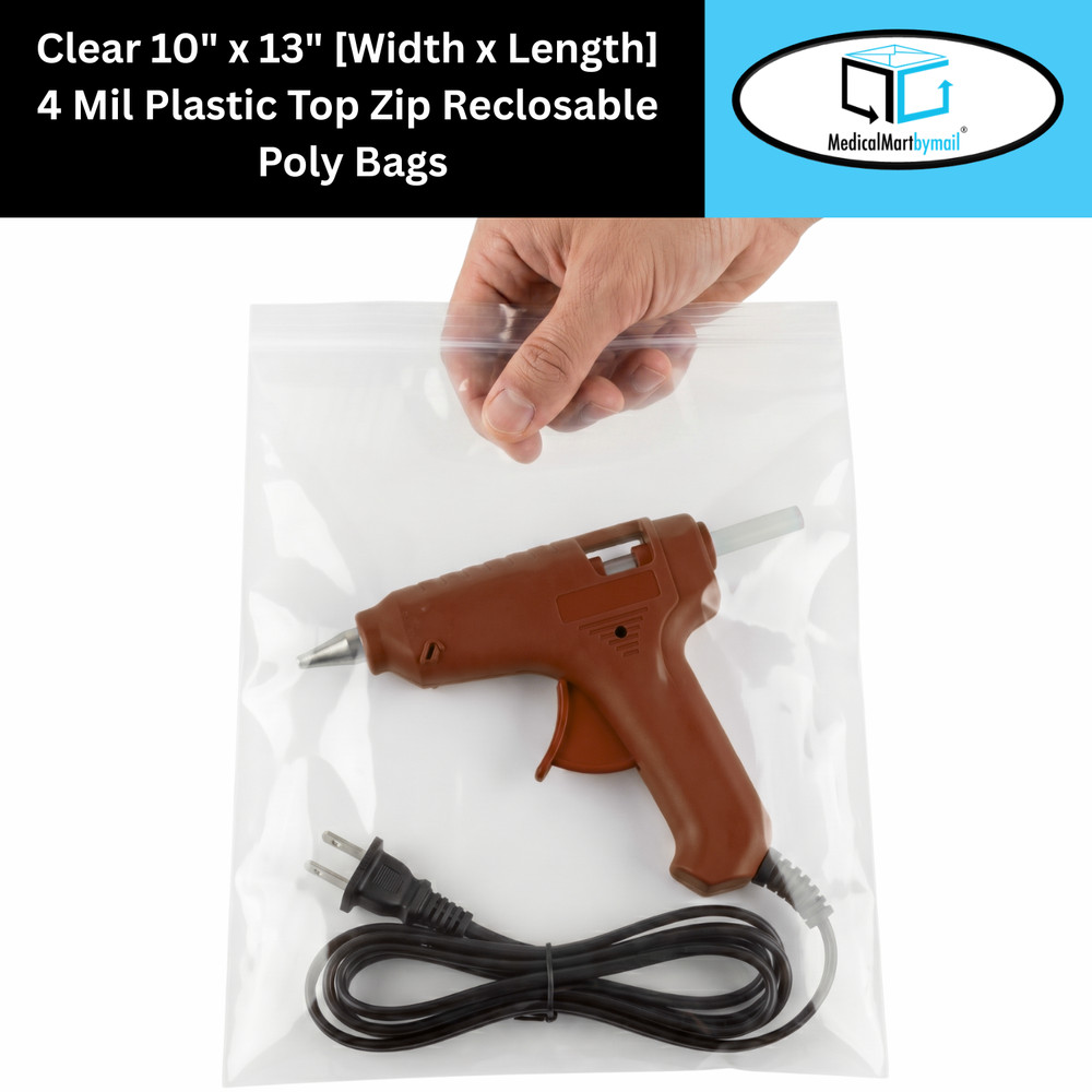 10″x13″ Heavy Duty 4 MIL Resealable Zip Top Lock Clear Plastic Bags 10×13 10000