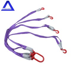 Four Leg Bridle Web Sling 5ft 6600lbs Lifting Slings with G80 Grab Hooks Safe