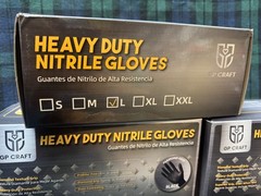 3 – GP Craft Heavy Duty Nitrile Gloves Diamond Grip Black Large