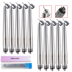 1-10X Dental LED E-generator 45 Degree High Speed Turbine Handpiece Push 4 H