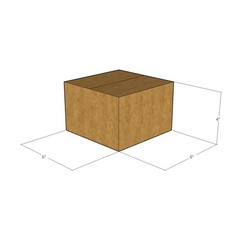 10 6x6x4 Kraft Brown Corrugated Shipping Boxes Multi-Depth 32 ECT Single-Wall