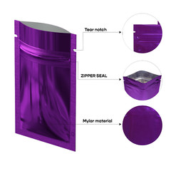Glossy Metallic Mylar Resealable Bags in Various Colors 10x15cm (3.9×5.9″)