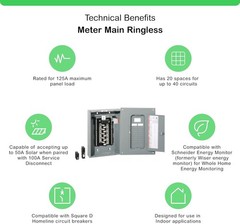 Square D Homeline 100 Amp 20-Space 40-Circuit Indoor Main Breaker