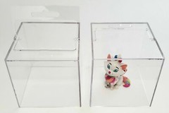 2 x Clear Plastic Cube Box 3.5″ Desk Organizer Pen Post-it Holder office display
