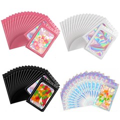 Holographic Mylar Foil Bags Smell Proof Food Storage Zip Seal Pouches Candy Bag