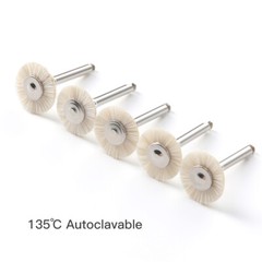 5Pcs/Pack Dental Goat Hair Polishing Brush Buffing Wheel 2.35mm for Rotary Tools