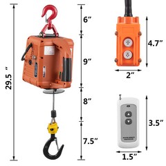 Electric Hoist Winch 3 in 1 Portable Crane 1100lbs Wired/Wireless Remote Control