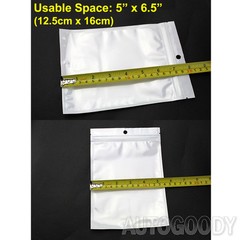 100 Zip Zipper Lock Bags Clear Plastic White Back 5.5″ x 8″ Seal Reclosable