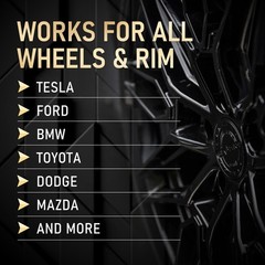 Wheel Scratch Repair Kit, Gloss Black Rim Touch Up Paint, Repair Curb Rash, Scra