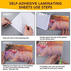 25 Pack Self Adhesive Laminating Sheets, 9 X 12 Inch, Clear Sticker Laminate She