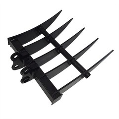Agrotk 20in Excavator Rake 5 Teeth Attachment Fit for 0.8-1.8 Mini Diggers Black