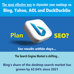 (SEO) Boost your Search Rankings for BING, Yahoo, AOL and DuckDuckGo within days
