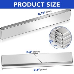 Strong Magnet Strips Heavy Duty – Rare Earth Magnets with Adhesive – Pack of 6