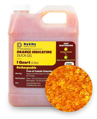 1 Quart(2 LBS) “Dry&Dry” Premium Orange Indicating Silica Gel Desiccant Bead