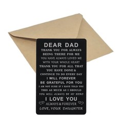 Engraved ‘Forever Love Thank You’ Note Dad Wallet Insert Card Gift from Daughter