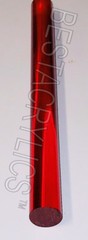 1” DIAMETER CLEAR TRANSLUCENT RED ACRYLIC PLEXIGLASS LUCITE ROD 12” INCH LONG