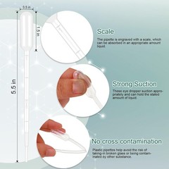 25Pcs 5ML Pipettes Dropper – Disposable Plastic Pipettes Dropper for Lab Science