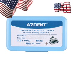 AZDENT Dental Orthodontic Buccal Tube 1st 2nd Molar Roth MBT 022 Bondable