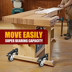 4Pack Retractable Workbench Casters Kit, Heavy Duty Workbenches Wheeels with 600