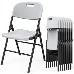 8 Packs Commercial Plastic Folding Stackable Chairs Seats -Event Wedding Party