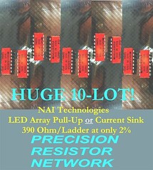 Lot of 10 NAI 390 Ohm 1.4W 2% Precision Mil-Spec LED Pull-Up Resistor Network