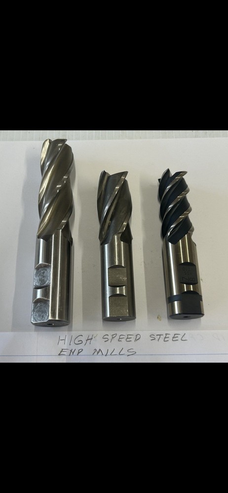 Lot of 3 HSS End Mills 2 never used, 1 Old See All Pictures for Info