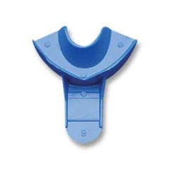 Tray-Aways #9 Solid Lower Anterior Blue Plastic Impression Trays, Pack of 12