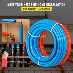 VEVOR 200ft 1/2 Oxygen Barrier PEX tubing 100ft RED and 100ft BLUE Pipe Pex-B