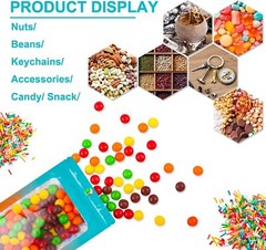 100 Holographic Mylar Foil Bags 4×6 in Smell Proof Resealable Zipper Pouch Food