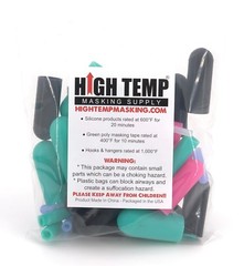40 Piece High Temp Silicone Rubber Cap Kit – Powder Coating, Cerakote, Vacuum