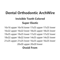 30×Dental Orthodontic Niti Rectangular Arch Wires Tooth Color Coated 14×25Upper