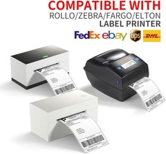 4″x6″ Direct Thermal Shipping Labels for Zebra & Rollo Printer Fanfold and Rolls