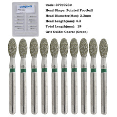 Dental Diamond Burs Football FG 368/023C 379-023F Egg Shape Coarse High Speed