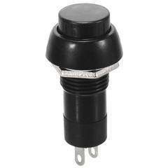 2x Black Push Button Switch Latching Bolt ON/OFF Car DC 12V/5A AC 125V/3A 250V