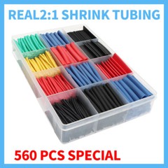 560Pcs HEAT SHRINK TUBING Insulation Shrinkable Tube 2:1 Wire Cable Sleeve W BOX