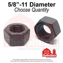 5/8″-11 Grade 8 Finished Hex Nuts Plain Coarse Thread (Pick Quantity)