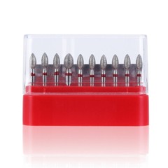 10Pcs Dental Diamond Burs FOOTBALL #368-023F FINE RED DEFEND Friction Grip