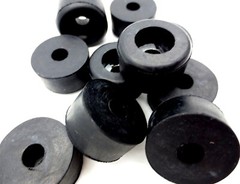 Screw On Rubber Bumper Pad Foot For #14, 1/4″Screw Bolt Hole, 1″ Pad 9/16″ Tall