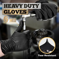 First Glove Black Industrial Disposable Nitrile Gloves 6 Mil Latex & Powder Free