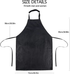 Homsolver Heavy Duty Vinyl Waterproof Apron for Unisex Adult, Ultra Black