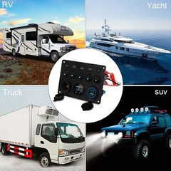 5-Switch 12V Electrical Panel – Voltmeter, Dual USB for RV, Truck & Boat